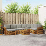 Set di divani da esterno 9 pcs Grigio Naturale e Chiaro