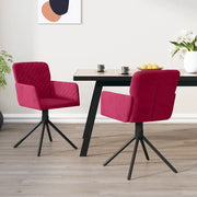 Sedie da Pranzo Girevoli 2 pz Rosso Vino in Velluto cod mxl 29343