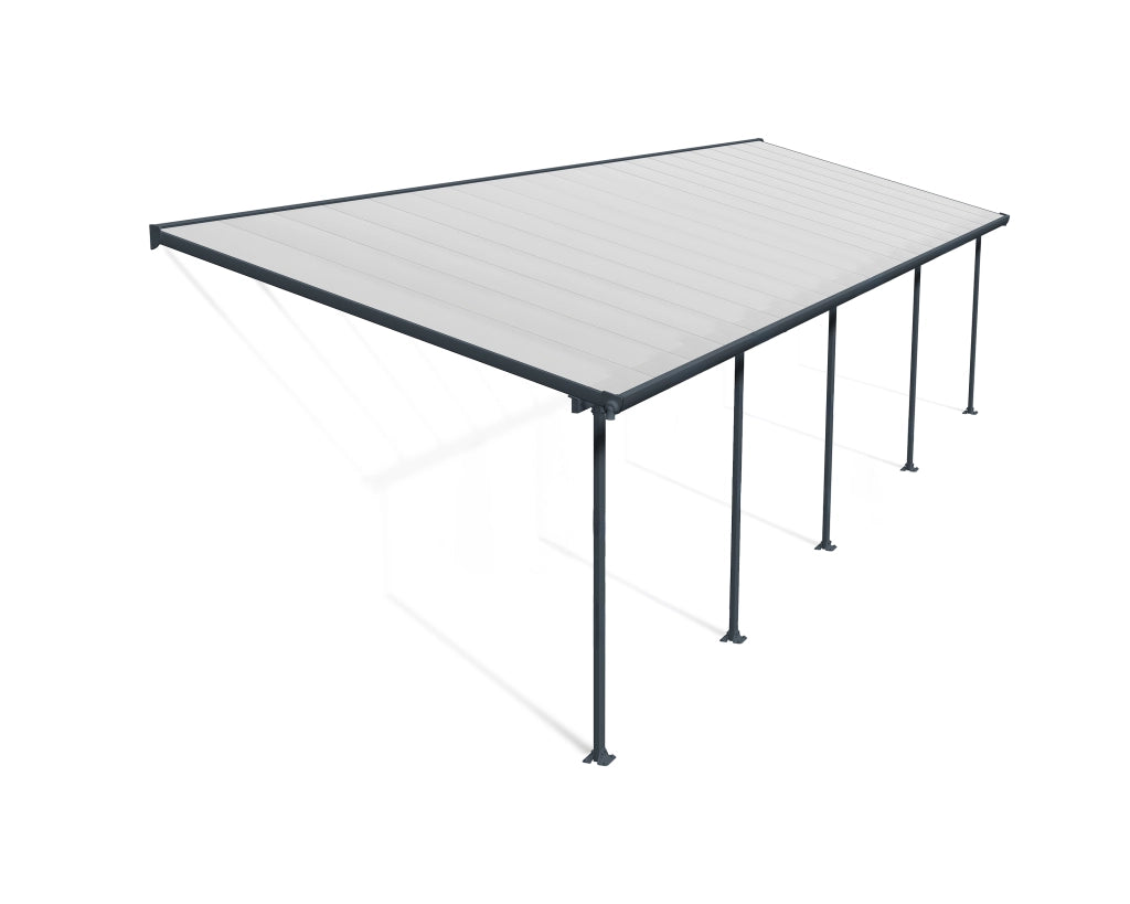 Pergola Addossata in Alluminio Feria  3X10.4 m colore Grigio