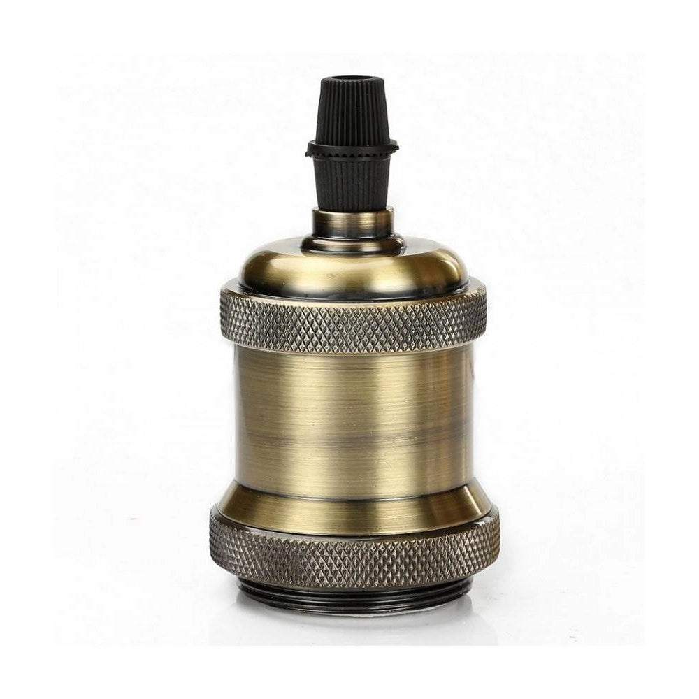 Trade Shop - Portalampada Vintage Stile Retro' Sospensione Pendente E27 Bronzo Ottone E27-02 -