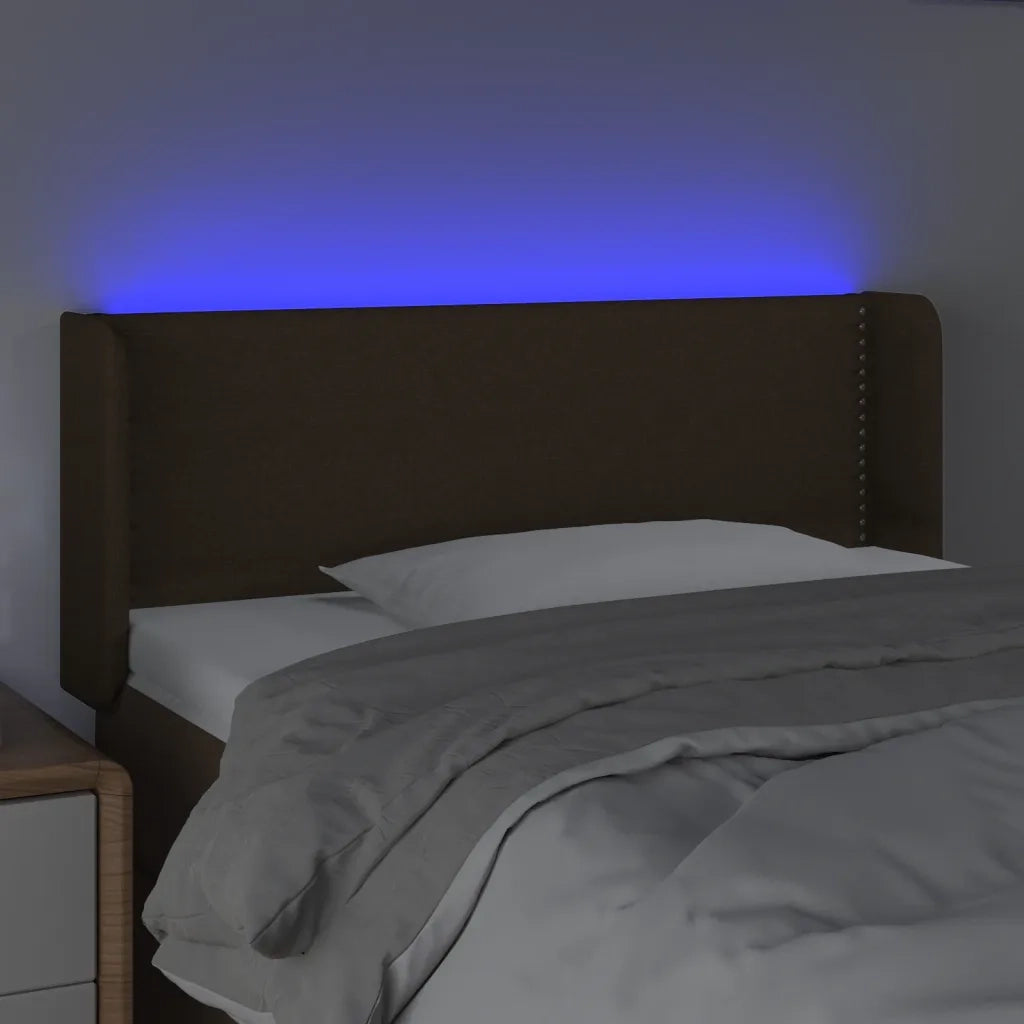 Testiera a LED Marrone Scuro 103x16x78/88 cm in Tessuto 3123089