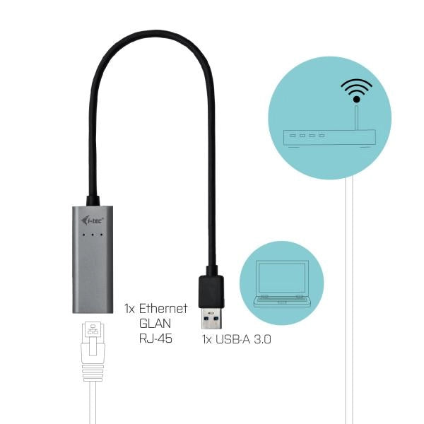 I-TEC CAVO USB 3.0 METAL GIGABIT ETHERNET ADAPTER