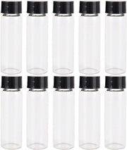 Set di Vasi in Vetro di 25 pezzi - Vasi in Vetro Translucidi con Cappuccio di Acciaio Inox Nero - 30ml - Contenitori per Laboratorio e Cosmetica