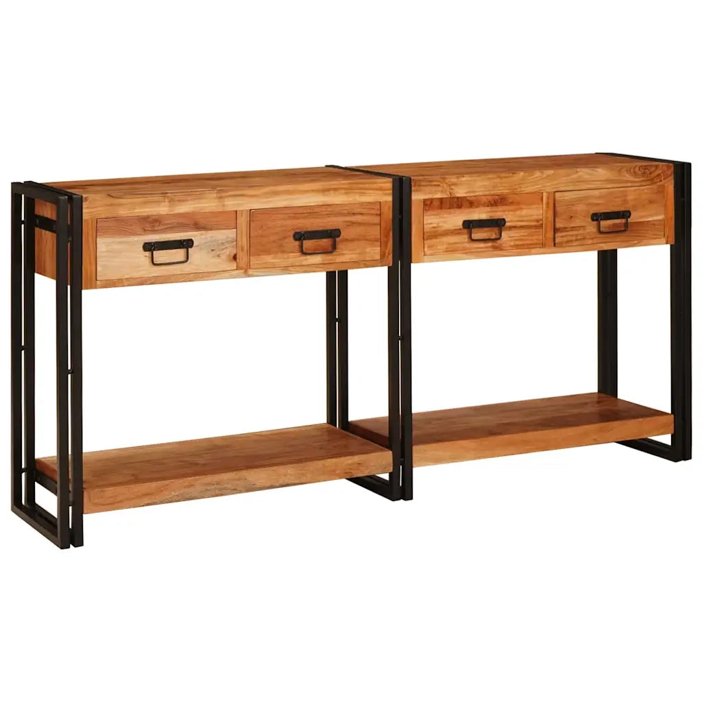 Tavoli consolle 2 pcs Marrone Legno di Acacia Massello 3324224