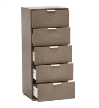 Cassettiera 5 cassetti rovere grigio già montato L45 H103 P41
