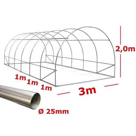 Serra Tunnel Easy SOL 3x3m con rete ombreggiante