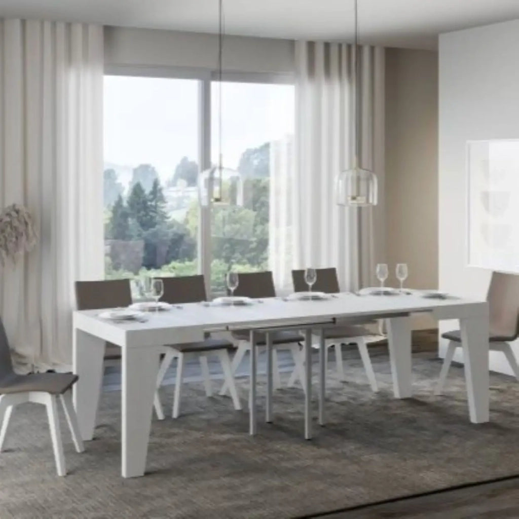 Tavolo allungabile 90/246x90 cm Naxy colore bianco frassino