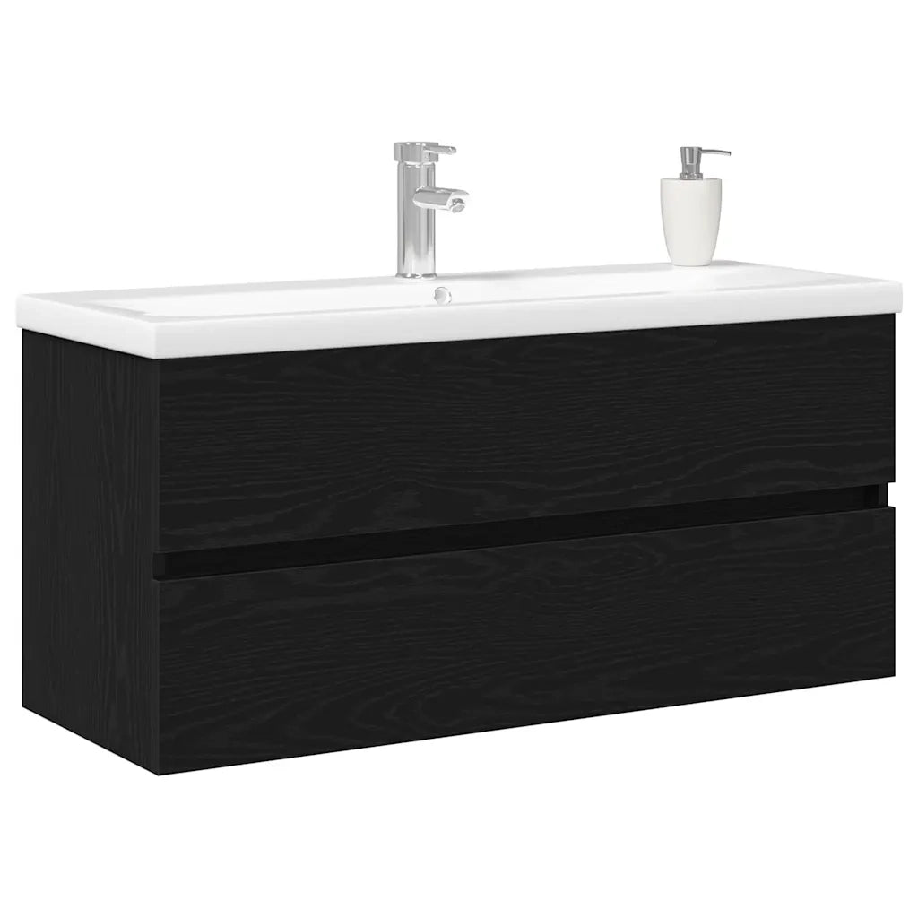 Armadio per Lavabo da Bagno Rovere Nero 100 x 39 x 62 cm 3333145