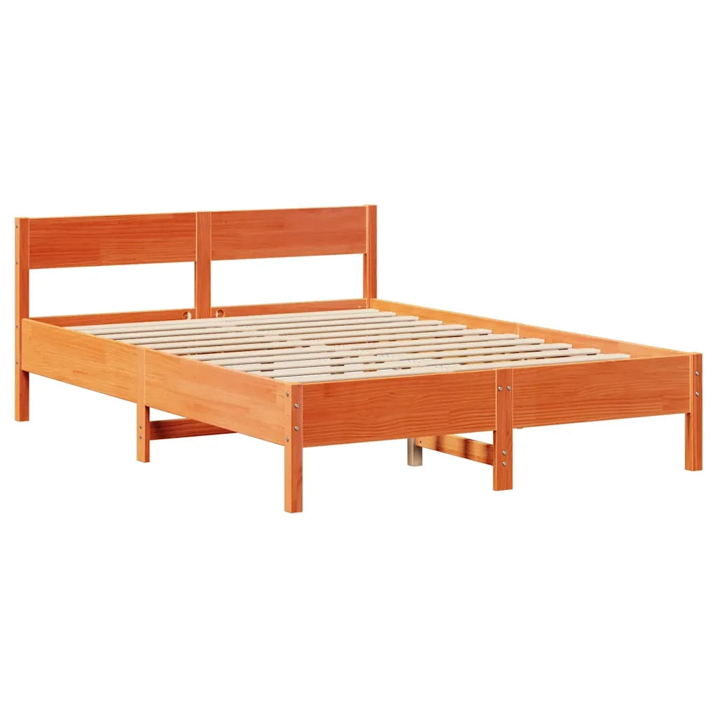 vidaXL Letto senza Materasso Marrone Cera 140x190 cm in Legno di Pino