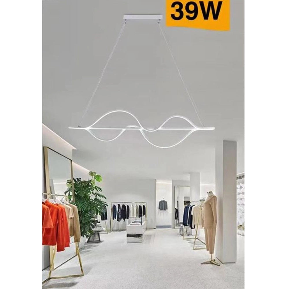 Trade Shop - Lampadario Led A Sospensione 39 Watt Moderno Onde Luce 6500k 4000k 3000k B64-b -