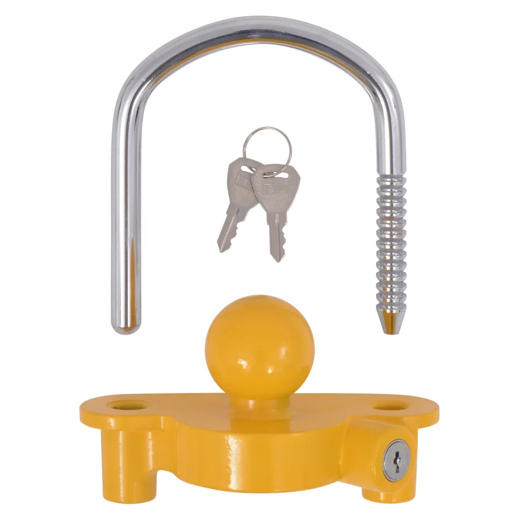 Blocco Rimorchio 2 Chiavi in Acciaio e Lega di Alluminio Giallo 142675