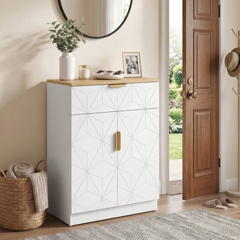 CREDENZA moderna 82x60x32 cm bianco in legno ingegnerizzato