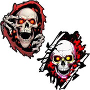 Sticker Doodshoofd - 2 Stuks - Impermeabile - Resistente ai Graffi - Sticker Creativo per Auto/Moto - PVC di Alta Qualità - 18 x 14 cm - Autosticker