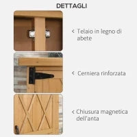 Armadio da Giardino Porta Attrezzi in Legno con 2 Ante e 4 Scaffali, Piano in Lamiera, 75x40x90 cm