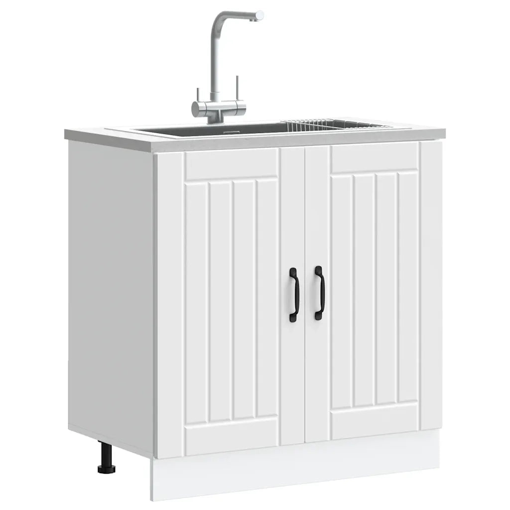 Mobile Base Lavello Lucca Bianco in Legno Multistrato 853687