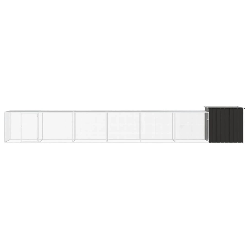 Recinto per pollaio in acciaio zincato antracite 700 x 91 x 100 cm 02_0043932