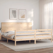 Giroletto con Testiera-Struttura Letto con testiera 200x200 cm in Legno Massello 483956