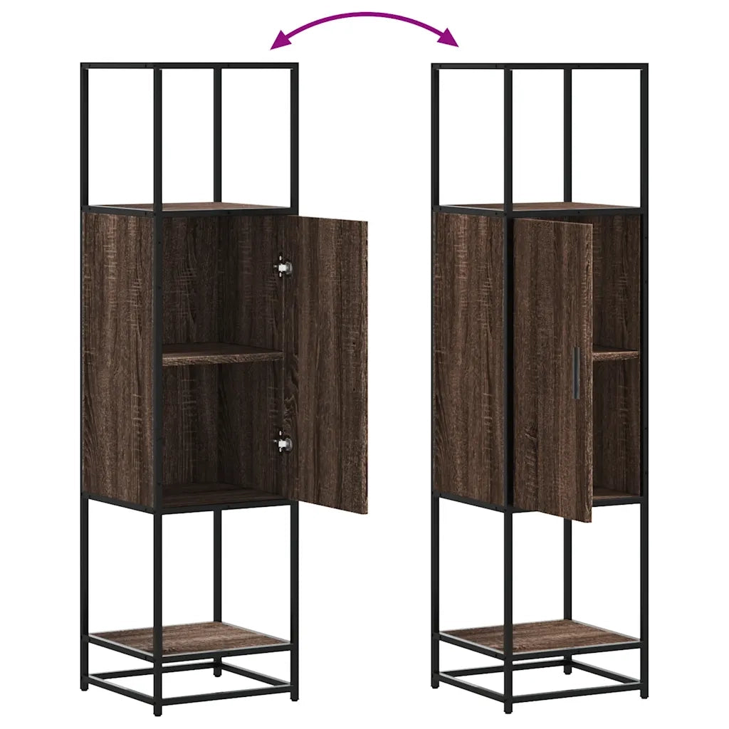 Credenza Rovere Marrone 35,5x35x139cm Legno Multistrato Metallo