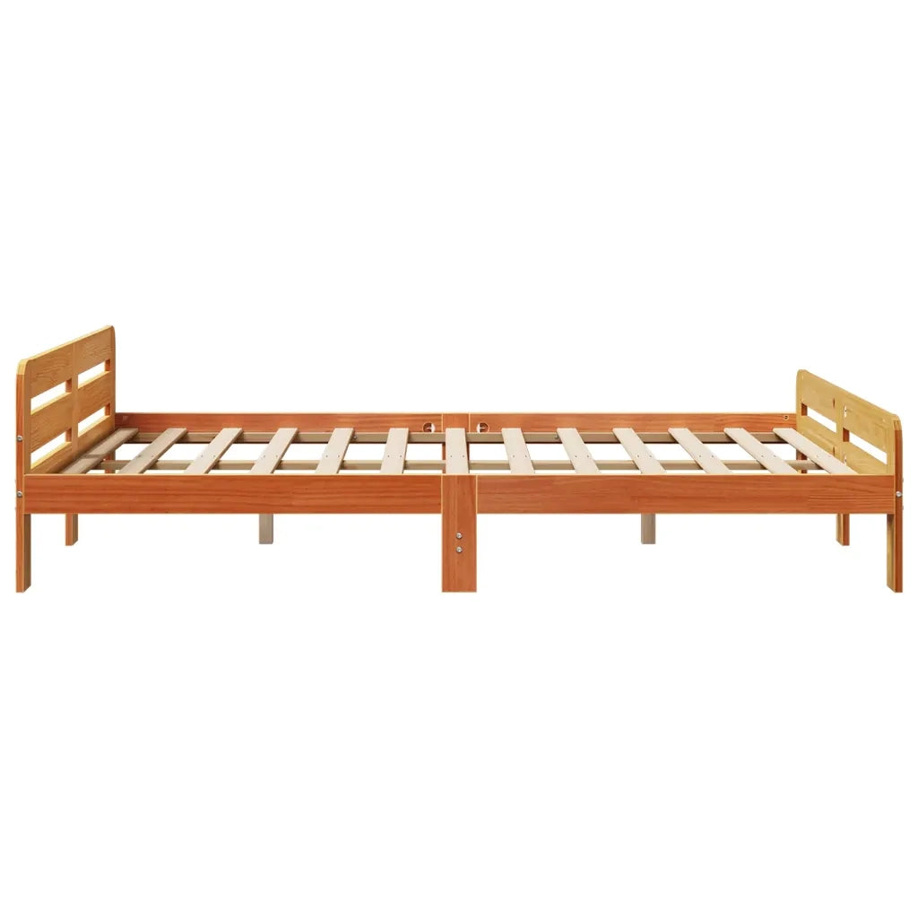 vidaXL Giroletto senza Materasso Marrone Cera 140x200cm Massello Pino