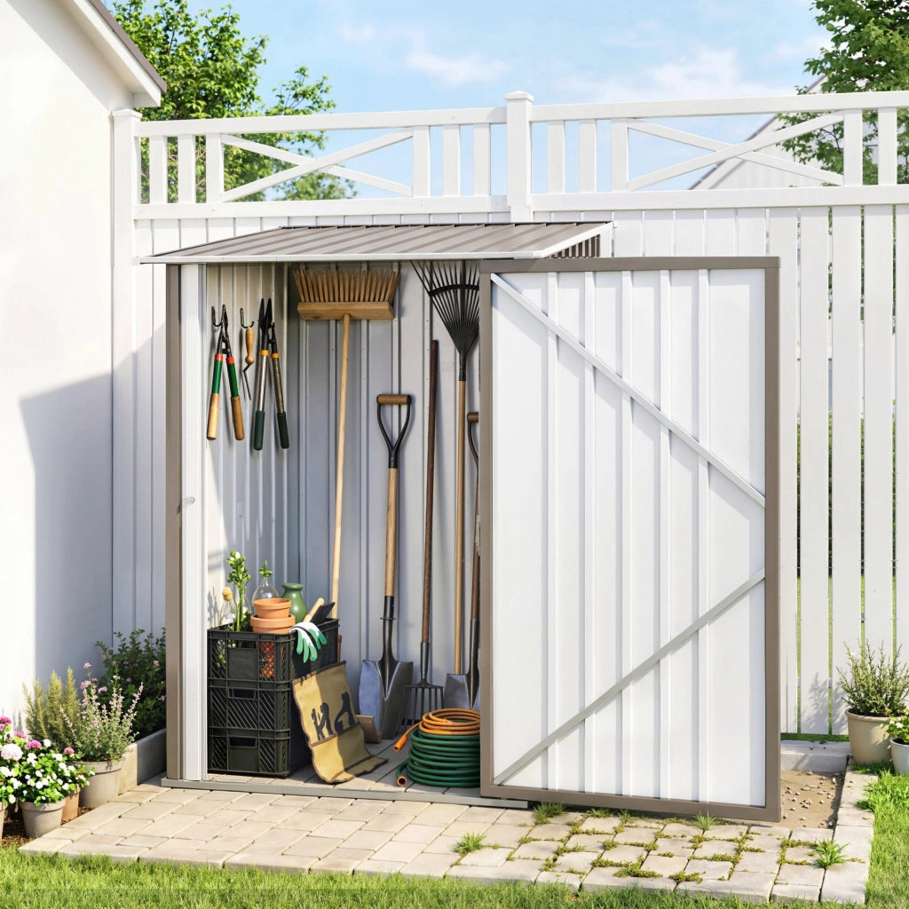 Casetta da Giardino in Acciaio ¨C zephmum ¨C Grigio 100x103x160 cm