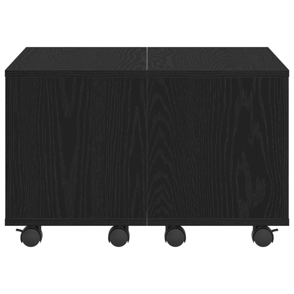 Tavolino  Nero Rovere 60x60x38 cm in legno ingegnerizzato