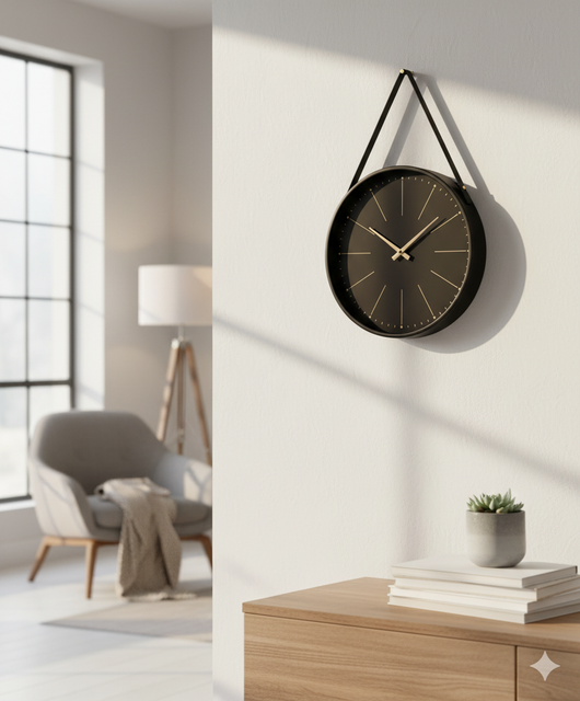 Orologio da Muro 40x6x66 cm Timeline in Legno Nero