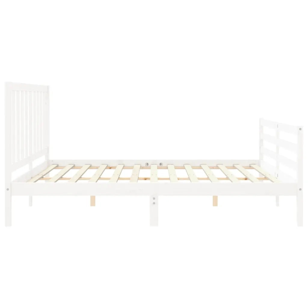 Giroletto senza Materasso-Struttura Letto Bianco 200x200 cm Legno Massello Pino 906794
