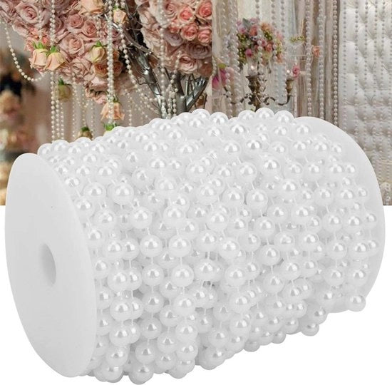 Filo di perle decorativo 20 m - Decorazioni per matrimoni - Accessori per artigianato - Lunghezza regolabile - Superficie liscia - Collana di perle
