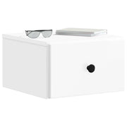 Set di 2 Comodini | Armadio da Notte | Mobiletto da notte a muro Bianco Lucido 34,5 x 33 x 20 cm
