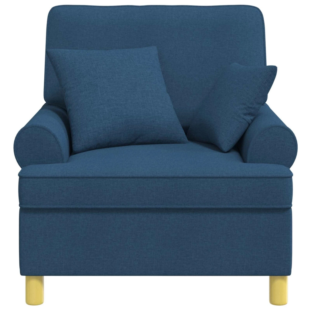 Poltrona XL con Cuscini Blu Tessuto 42043491