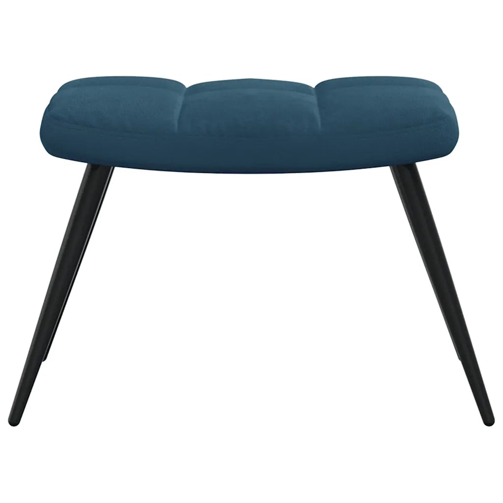 Poltrona Relax con Poggiapiedi Blu in Velluto cod mxl 12989