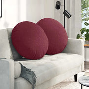Cuscini per Seduta 2 pcs Rosso Vino Ø80 x 29 cm Tessuto