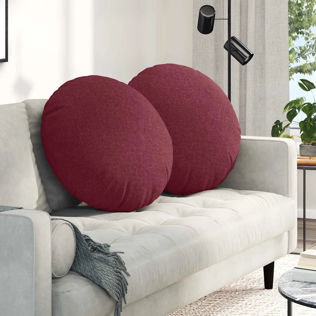 Cuscini per Seduta 2 pcs Rosso Vino Ø80 x 29 cm Tessuto