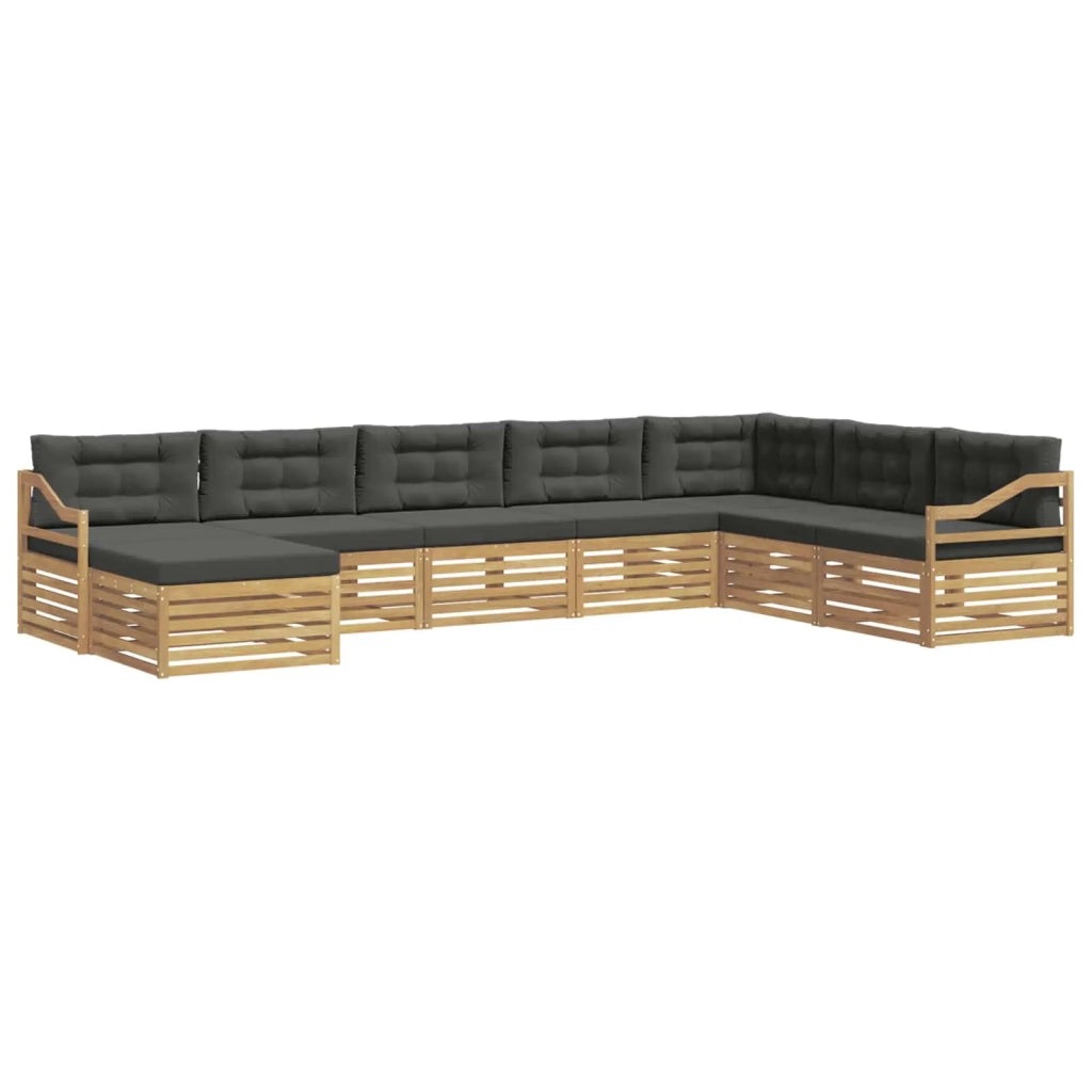 Set di divani da esterno 8 pcs Bianco e Antracite Poliestere