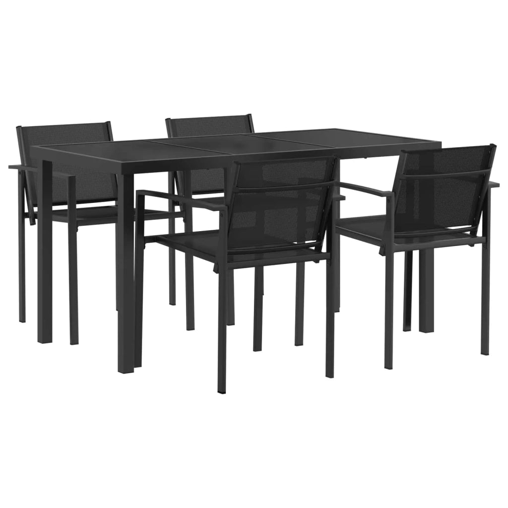 Set di Mobili da Esterno 5 pcs Nero e antracite Textilene 3422880