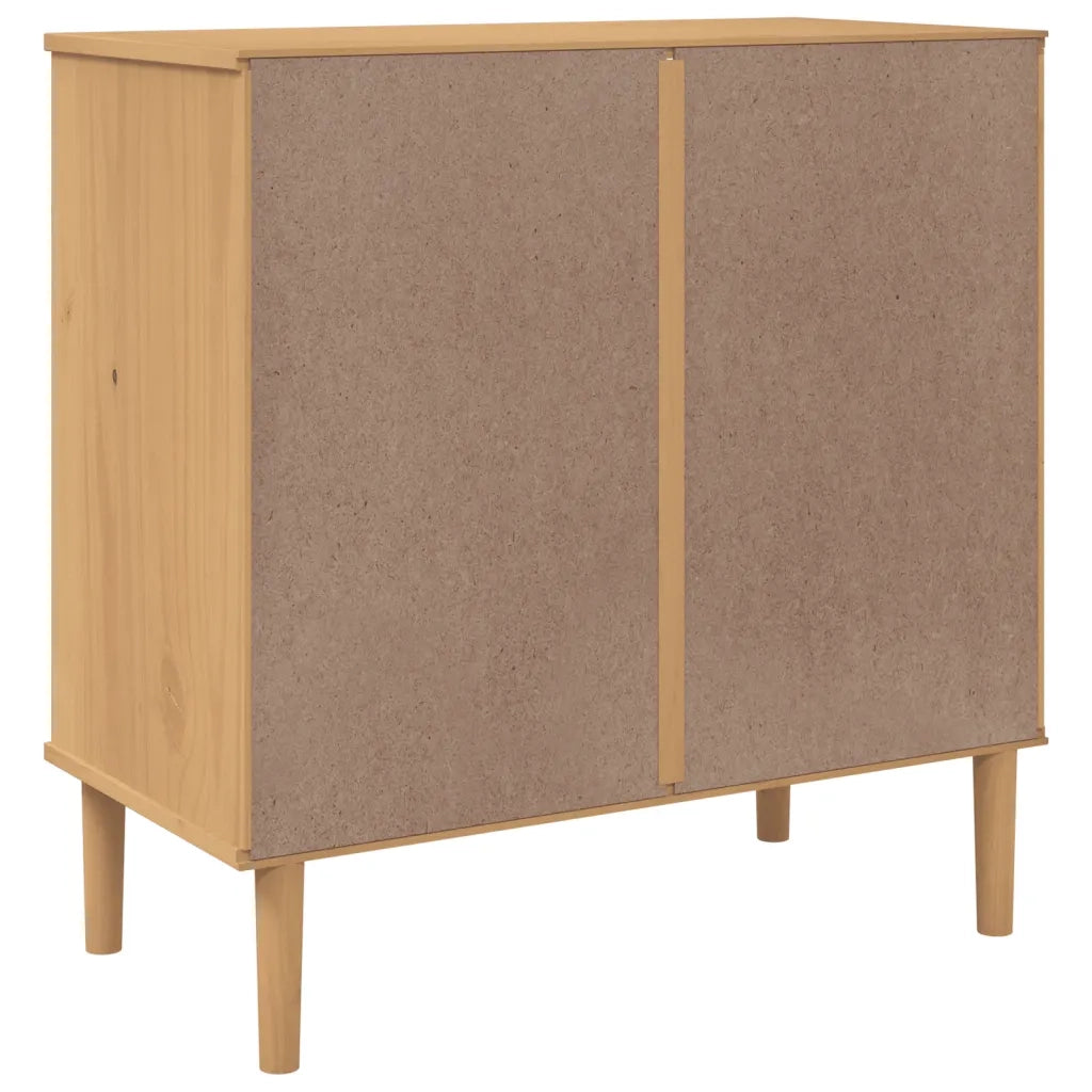 Cassettiera SENJA Aspetto Rattan Marrone 80x40x80 cm Legno Pino 358022