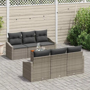 Set Divano da Giardino con cuscino 7 pcs Grigio polyrattan 3347776