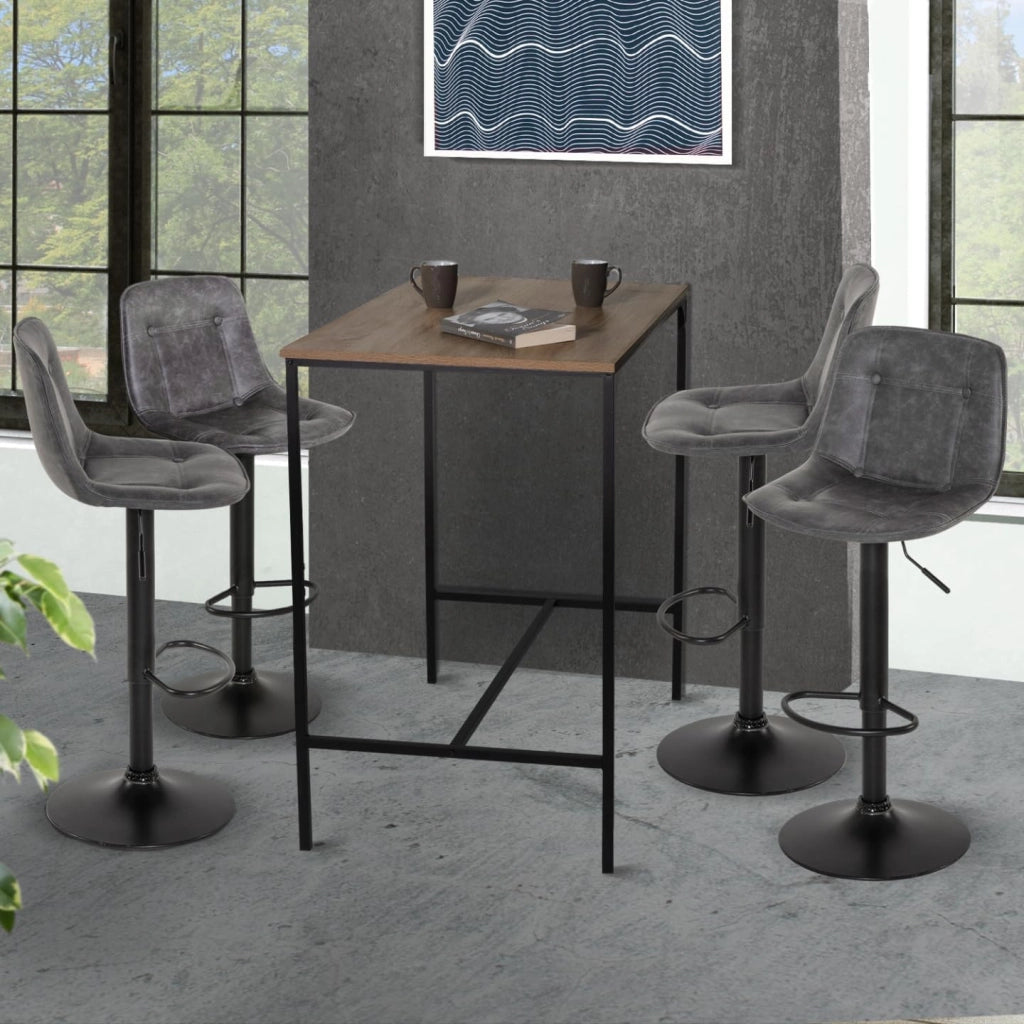 Set di 4 sgabelli da bar DENVER grigio vintage