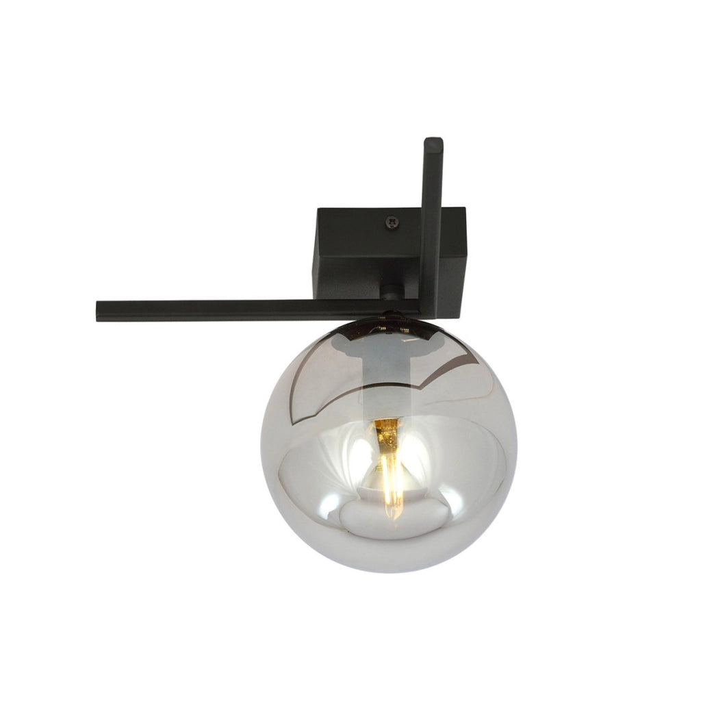 Lampada da soffitto Imago in acciaio nero e vetro grafite