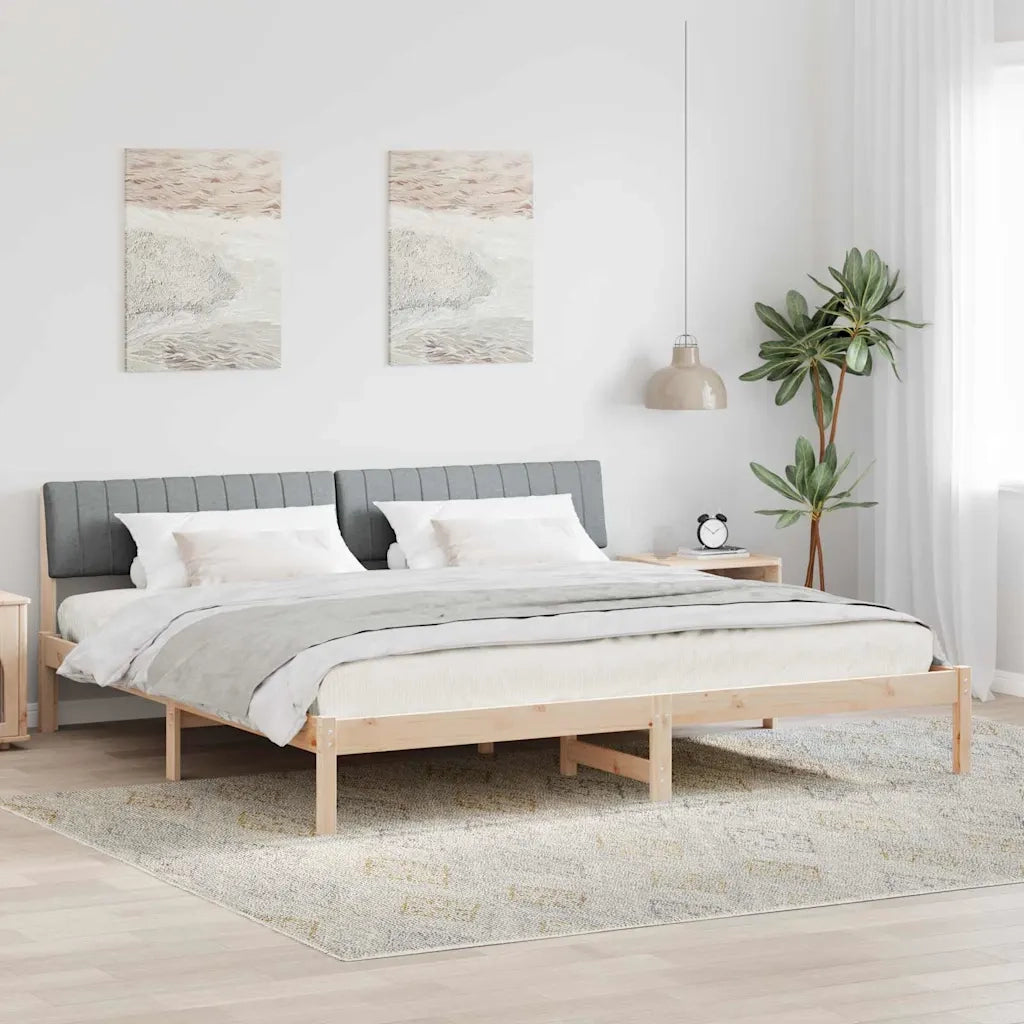 Struttura del Letto Marrone e grigio chiaro 200 x 200 cm