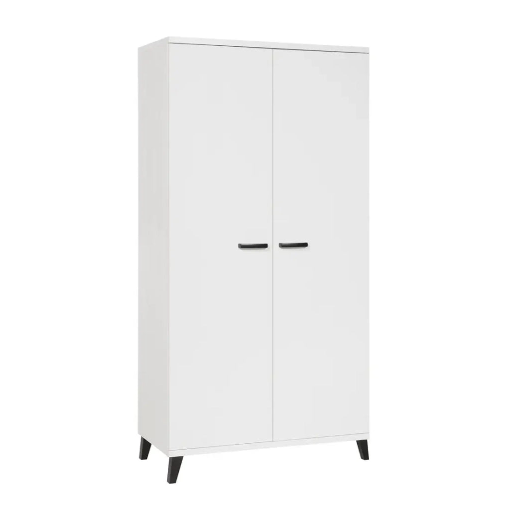 Armadio bambino 2 porte DANAÉ – Bianco opaco – Organizzazione funzionale e design minimalista
