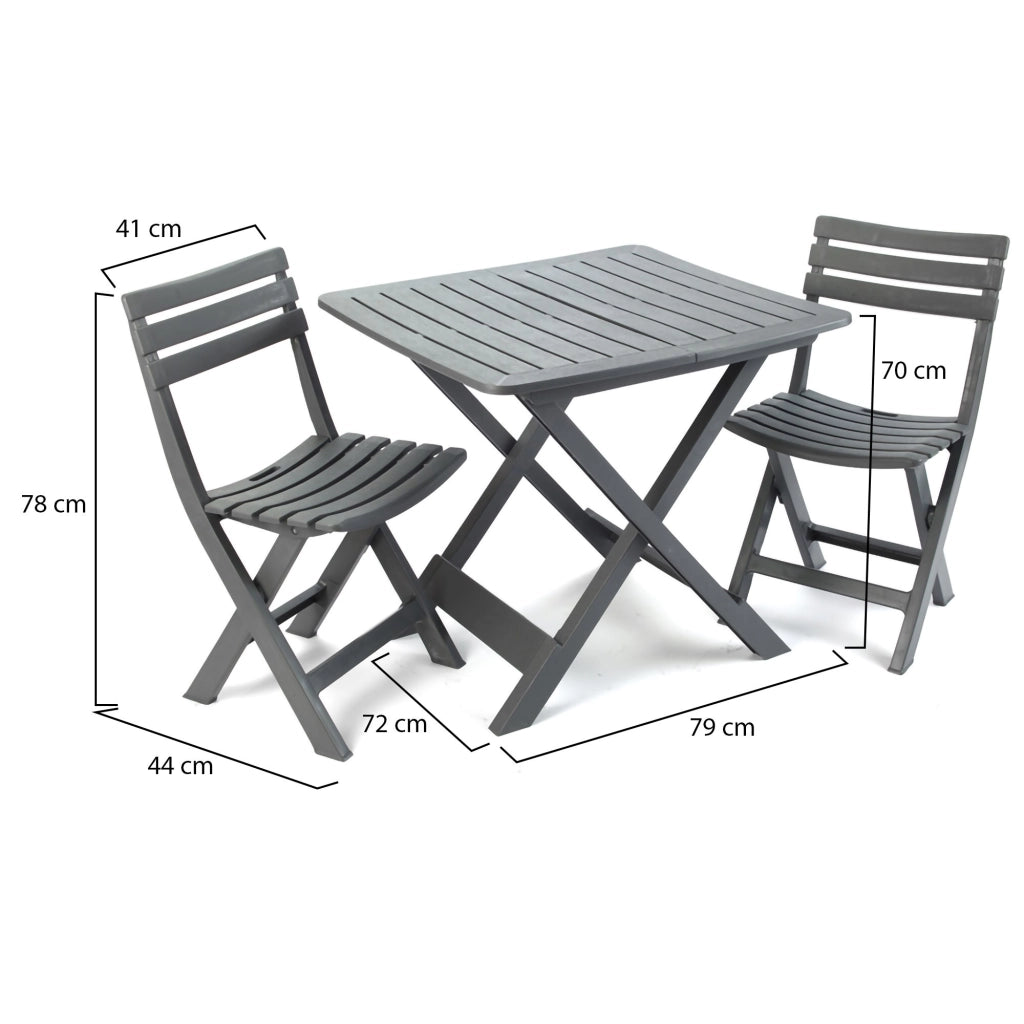 Salottino Outdoor Viticuso, set Salotto da Esterno 2 Posti Made in Italy, Nero Antracite