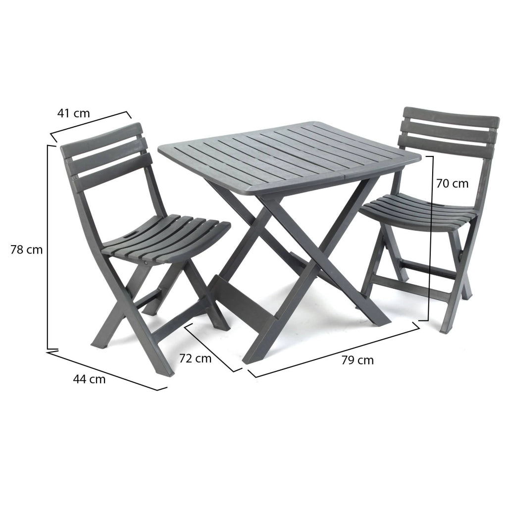 Salottino Outdoor Viticuso, set Salotto da Esterno 2 Posti Made in Italy, Nero Antracite