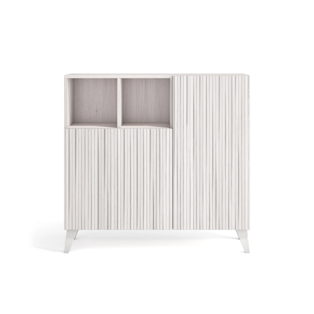 Scarpiera Herdasa effetto bianco ante stampa doghe bianca?87×90×27?cm