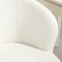 Sedia da Ufficio Ergonomica, Sedia Girevole, Altezza Regolabile, Capacità 120 kg, Rivestimento in Tessuto, Bianco