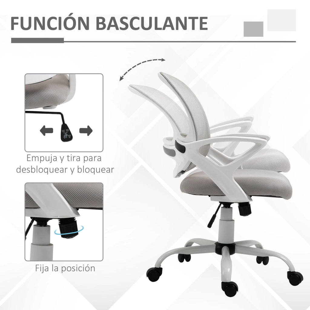 Sedia da ufficio con rete ¨C zephmum ¨C grigio 61x61x89-99 cm