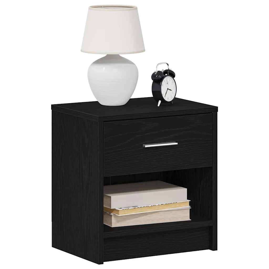 Comodini 2 pz con Cassetto Nero 39x28x41 cm 858752