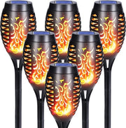 Lampade solari per esterno - 6 pezzi - 12 LED - lampade solari - effetto fiamma realistico - IP65 impermeabile all'acqua - candele per giardino - energia solare - giardini - sentieri - giardino posteriore - prato - balcone