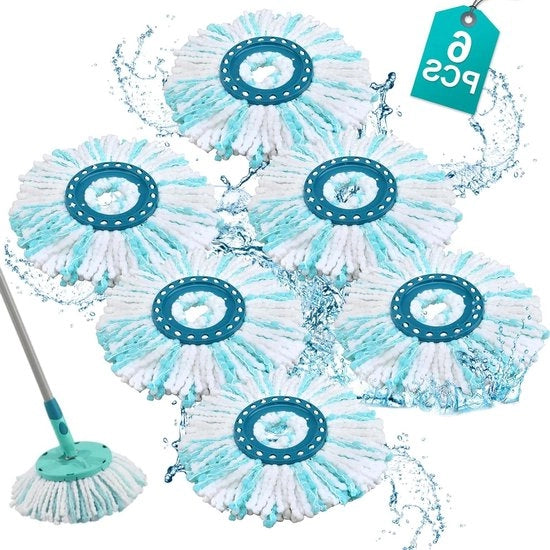 Set di coperchi per Asciugamano a Disco Rotante Clean Twist - 6 pezzi - assorbimento estremo - copertura di ricambio - microfibra - compatibile Ergo