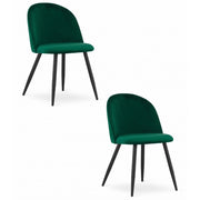 Set di 2 sedie Bello in velluto verde e metallo nero